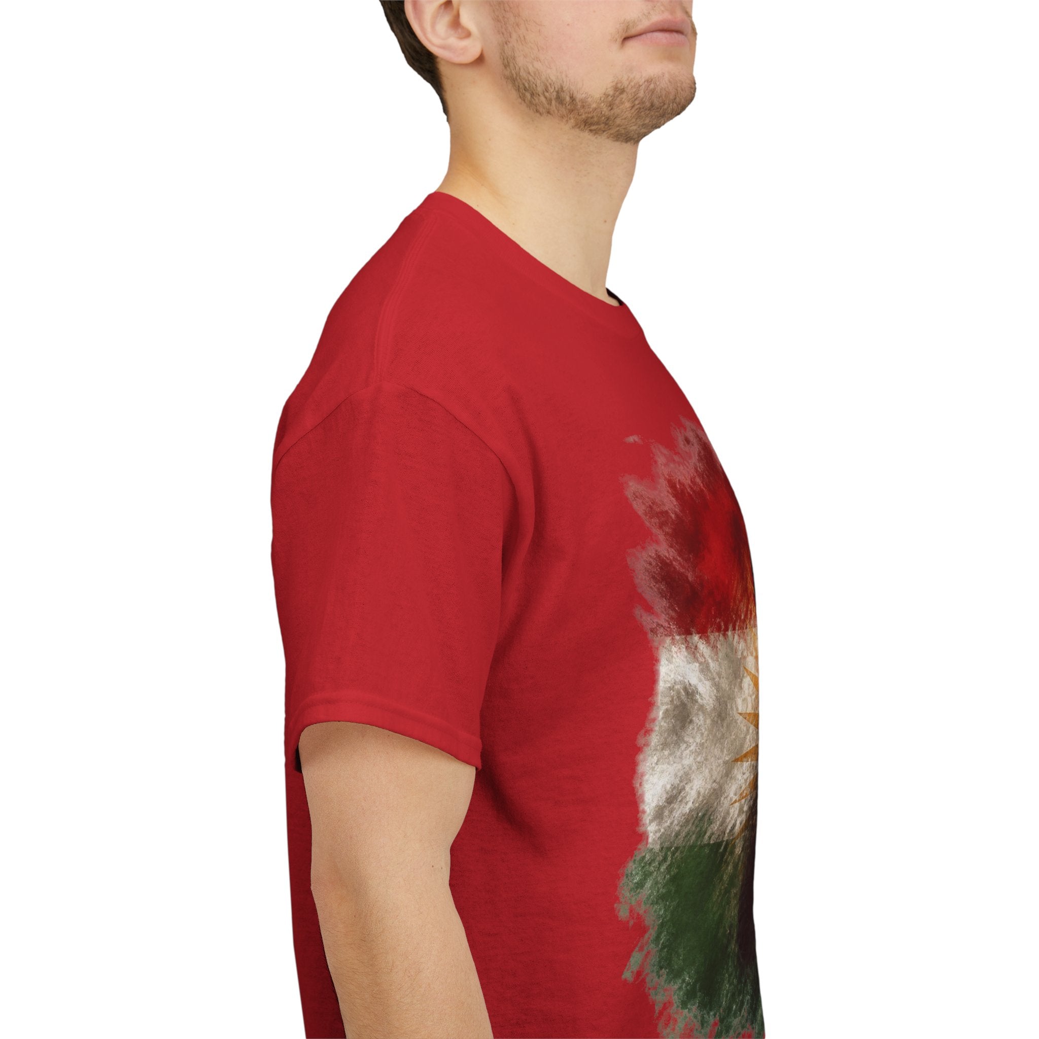 Kurdish Flag T-Shirt, Fighter Silhouette - Kurdish Pride Edition