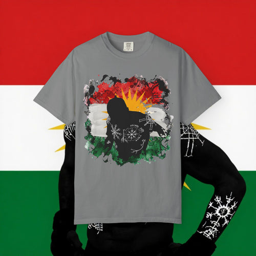 (Heavy Cotton) Kurdistan Flag Silhouette T-Shirt — Kurdish Flow Edition