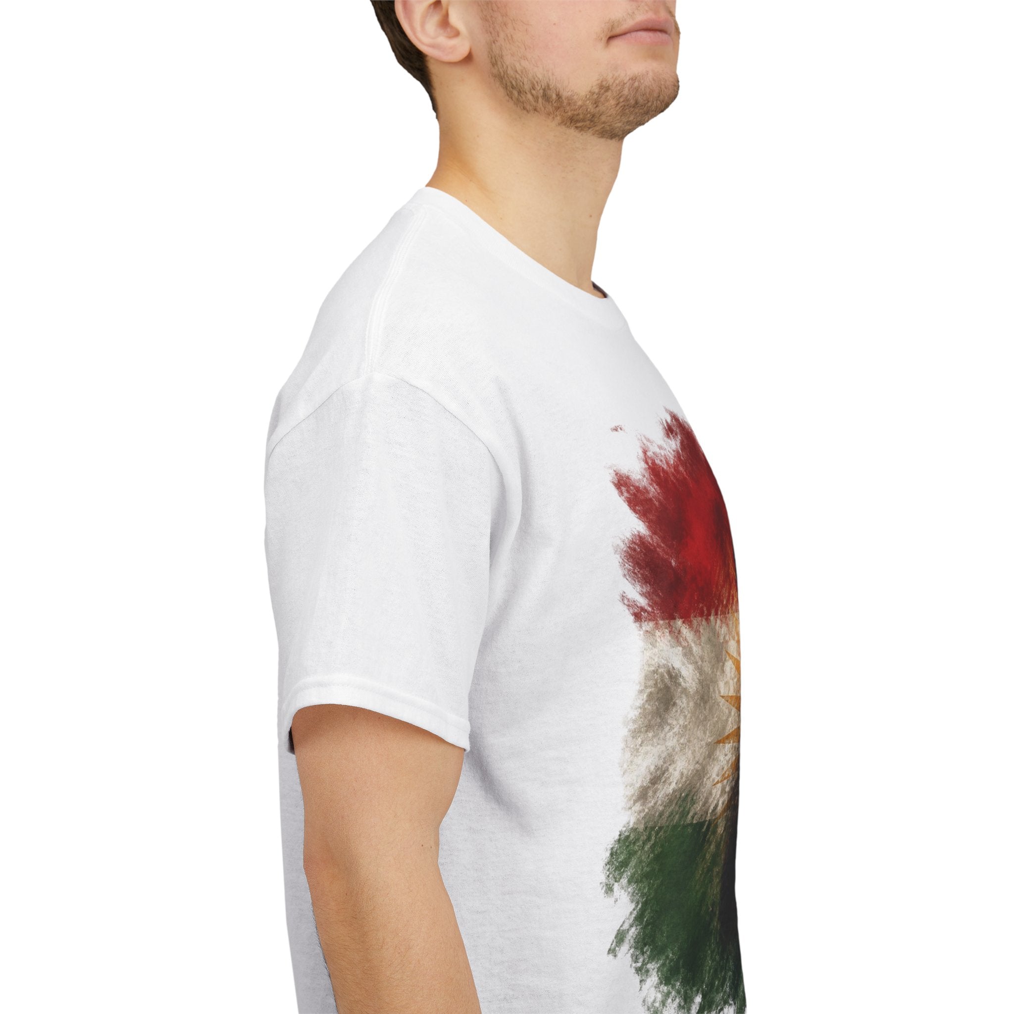Kurdish Flag T-Shirt, Fighter Silhouette - Kurdish Pride Edition