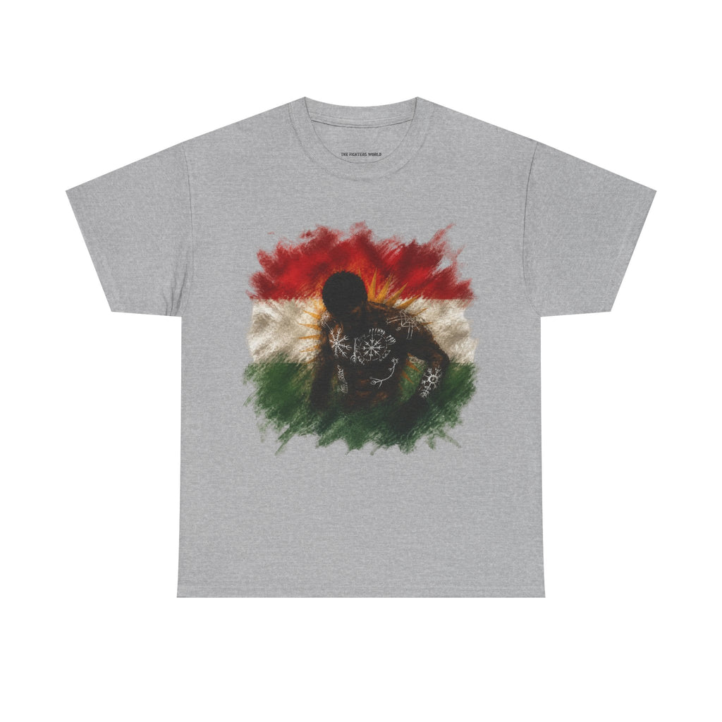 Kurdish Flag T-Shirt, Fighter Silhouette - Kurdish Pride Edition