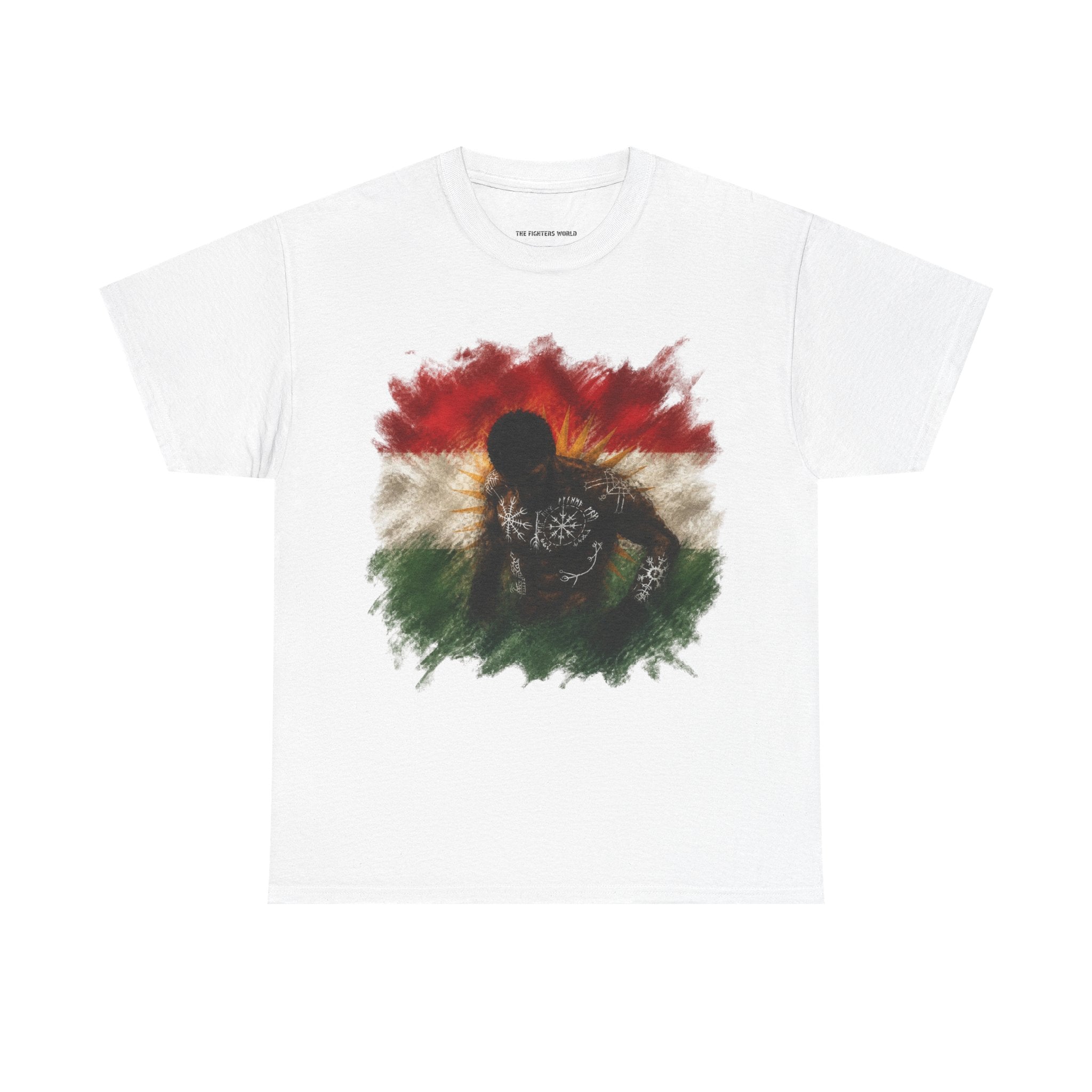 Kurdish Flag T-Shirt, Fighter Silhouette - Kurdish Pride Edition
