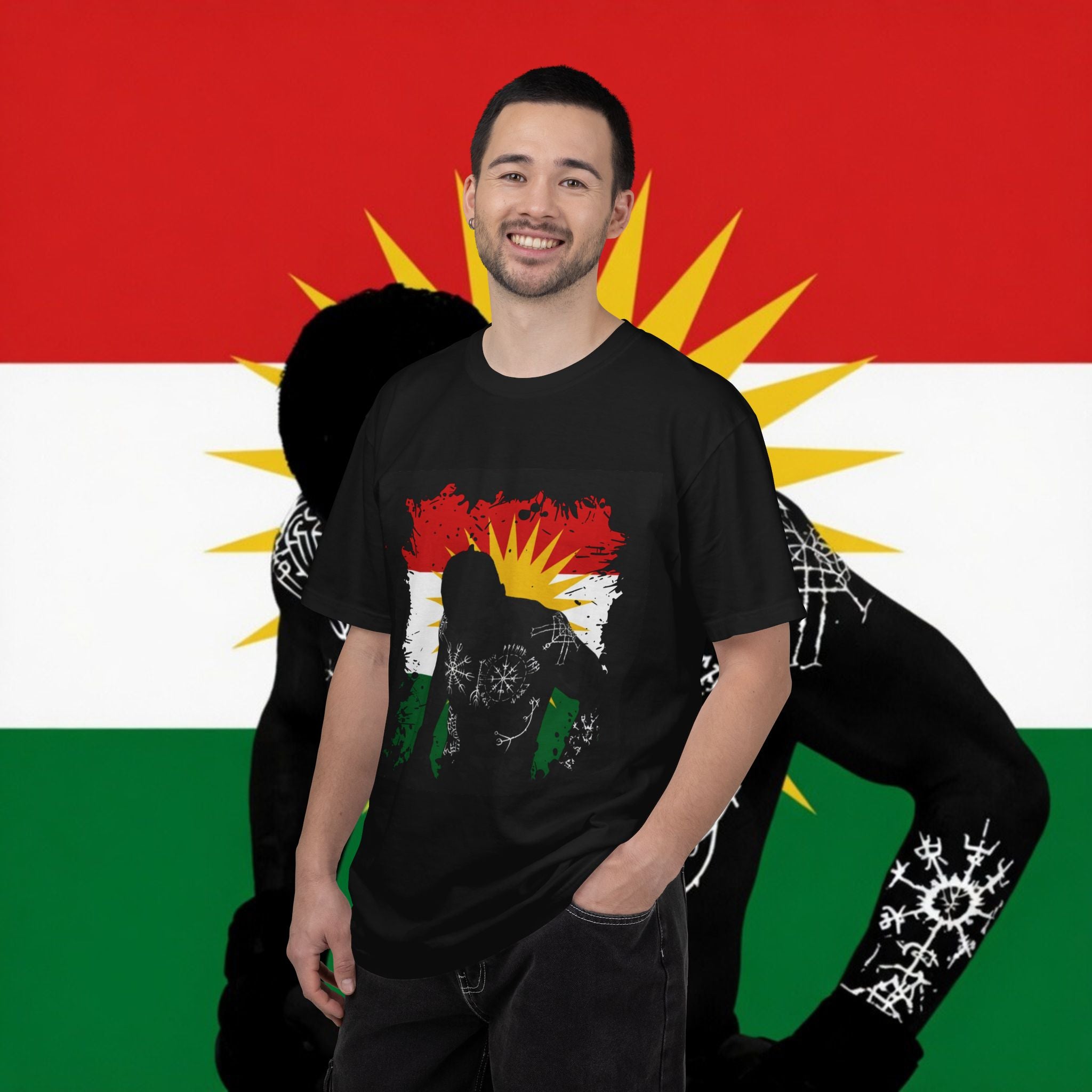 Kurdistan Flag Silhouette T-Shirt — Kurdish Pride Graphic Tee