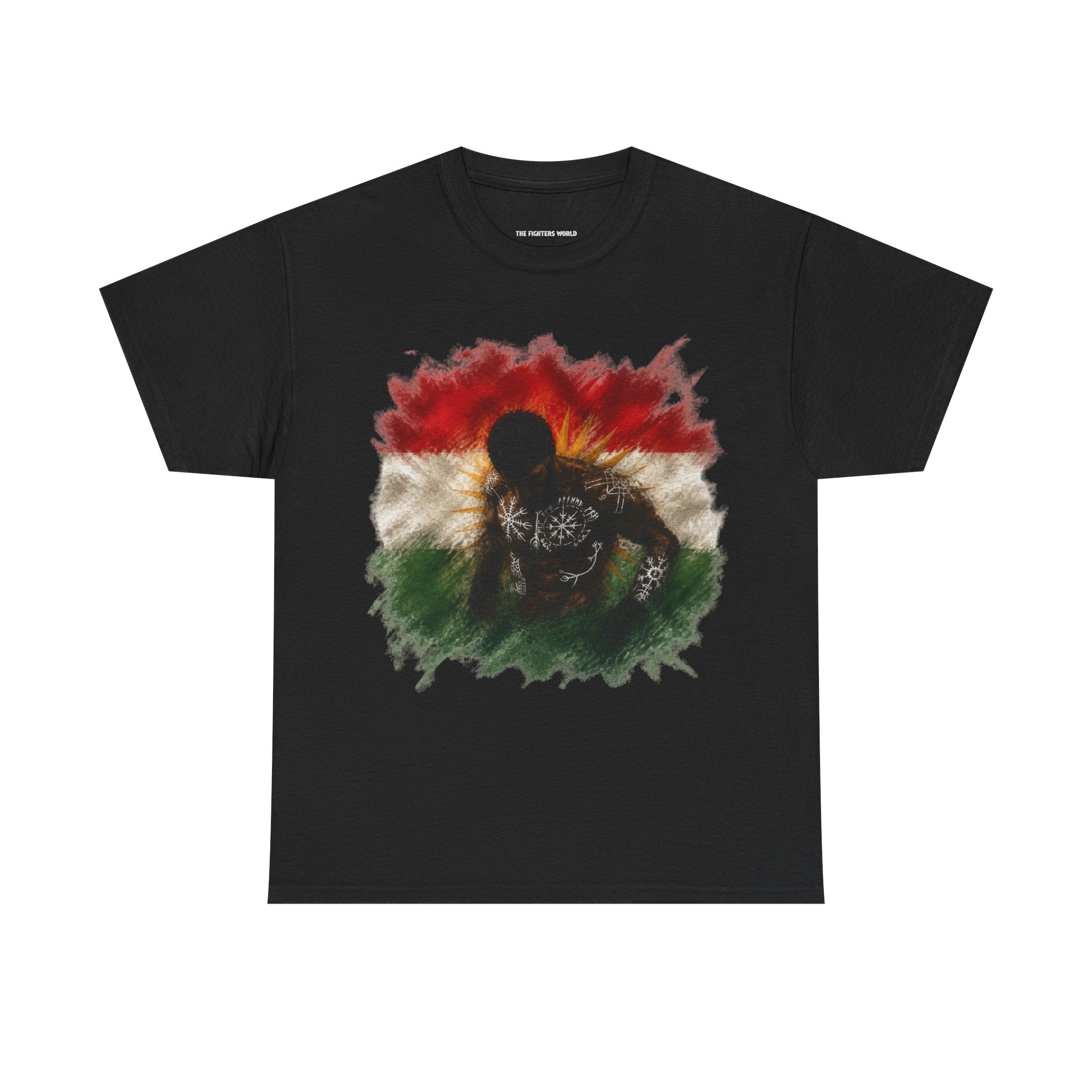 Kurdish Flag T-Shirt, Fighter Silhouette - Kurdish Pride Edition