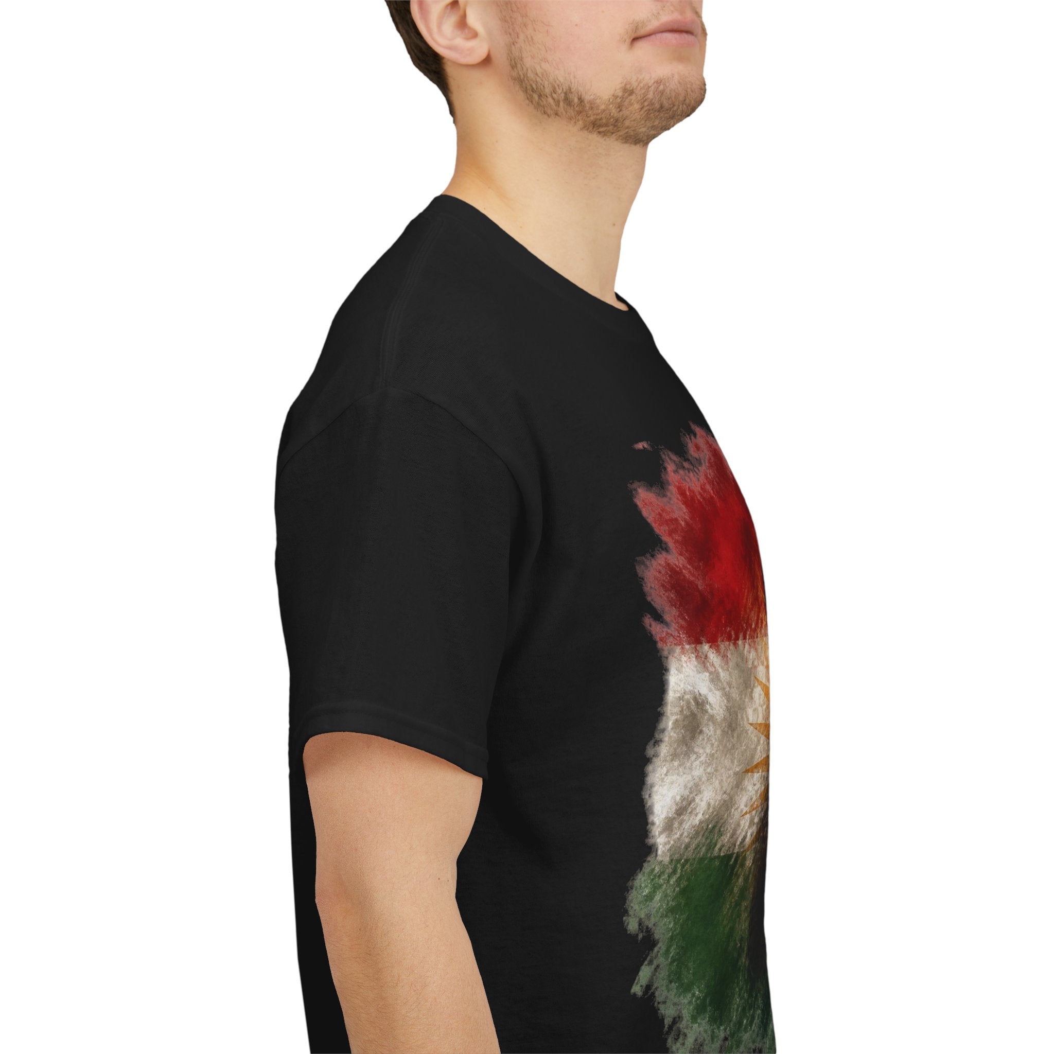 Kurdish Flag T-Shirt, Fighter Silhouette - Kurdish Pride Edition