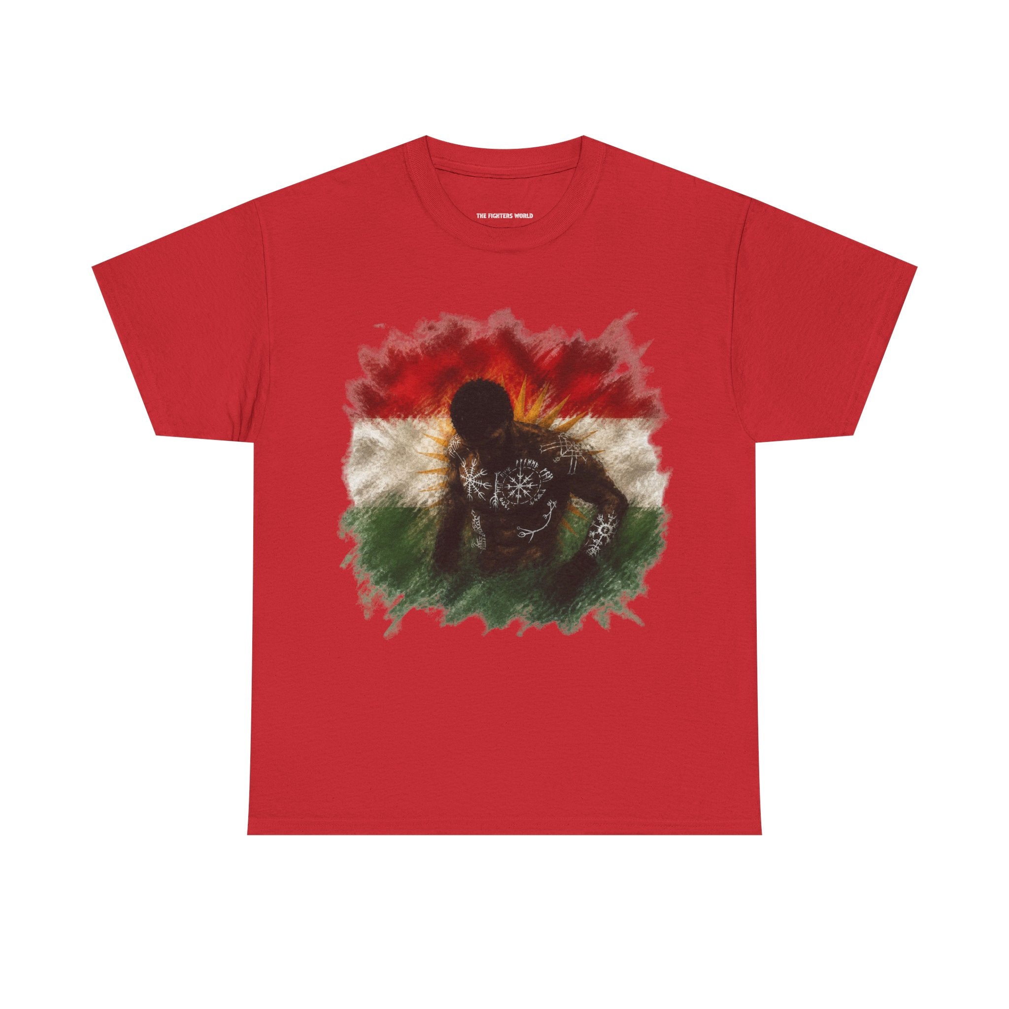 Kurdish Flag T-Shirt, Fighter Silhouette - Kurdish Pride Edition