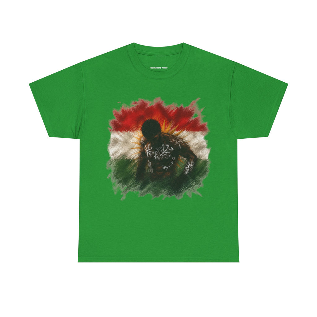 Kurdish Flag T-Shirt, Fighter Silhouette - Kurdish Pride Edition